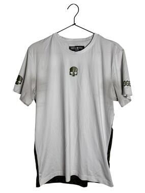 Hydrogen Tennis Panther Tech Tee Olive Green Leopard Back Skull Shirt